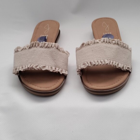 Joie Eidel Sandals Shoes Size 8.5 M Cream Ruffle Slides Coastalcore Beachy - Picture 3 of 5